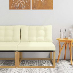 vidaXL Kültéri középső kanapé párnával Fehér 79 x 83 x 73 cm acél