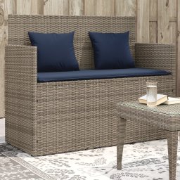 vidaXL szürke polyrattan akácfa kerti pad párnával