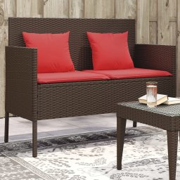 vidaXL barna polyrattan kerti pad párnákkal