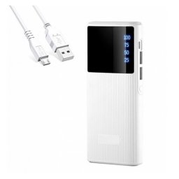 Power Bank LCD USB lámpa 50 000 mAh / 3x LED / 2x USB Fehér