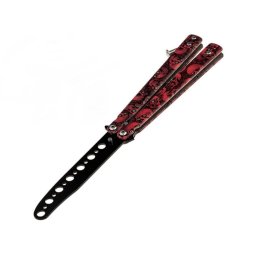 Tréning zsebben összecsukható csokornyakkendő, Red Skulls, 23,5 cm