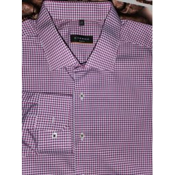 Eterna slim fit rózsaszín-fehér kockás ing, 44
