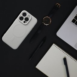 SILICONE MAG COVER MagSafe-kompatibilis tok teljes kamerasziget kivágással iPhone 17 Pro Max - titánszürke