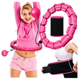 Karcsúsító hulahopp karika súllyal és fém csapággyal, pink, Rg