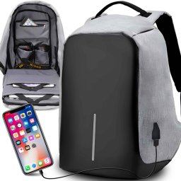 Lopásálló vízálló laptop hátizsák USB porttal, 20L, 15,6"