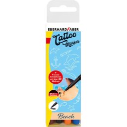 EBERHARD FABER Tetováló marker készlet, sablonnal, EBERHARD FABER "Beach", 4 különböző szín