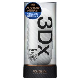 TENGA 3Dx Flow - hullámos mintás maszturbátor (fehér)