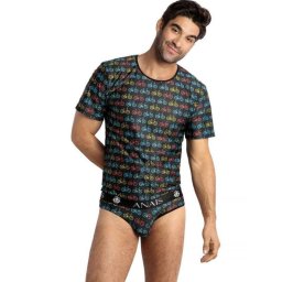 Anais Benito férfi t-shirt, kerékpáros mintával.