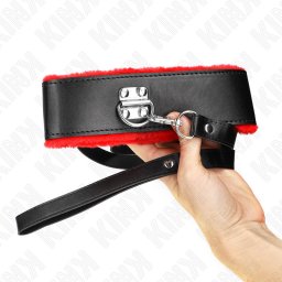 KINK – állítható nyaklánc piros bőr pánttal