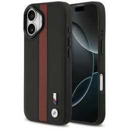 BMW M Perforated Stripe Logo Apple iPhone 17 MagSafe hátlap tok, fekete-piros
