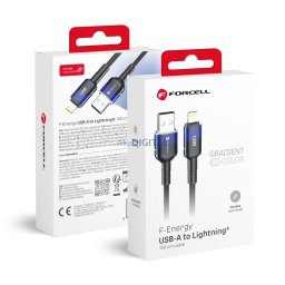 FORCELL F-ENERGY C353 kábel USB-A - Lightning 2,4A 12W Gradient 1 m fekete