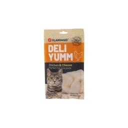 Flamingo Deli Yumm Snack - csirkés-sajtos püré macskáknak 5 x 14 g