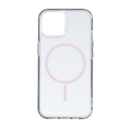 Szilikon telefonvédő (ultravékony, műanyag hátlap, MagSafe, légpárnás sarok) RÓZSASZÍN Apple iPhone 15