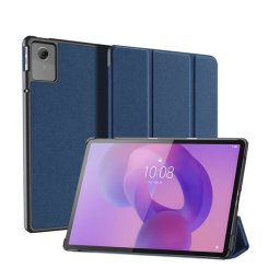 DUX DUCIS DOMO tok álló, bőr hatású (aktív FLIP, oldalra nyíló, TRIFOLD, asztali tartó, textil minta) SÖTÉTKÉK Lenovo Idea Tab (TB336ZU) 5G