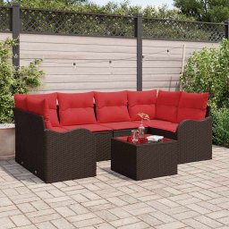 vidaXL Kerti Kanapé Szett Barna 55 x 55 x 37 cm polirattan