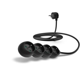 CONNECT IT hosszabbító kábel 230 V, 4 aljzat, 3 m, kapcsoló nélkül (fekete)