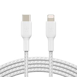 Belkin BOOST CHARGE Lightning/USB-C kábel, 2 m, fehér – strapabíró