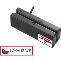 Három lábas mágneskártya-olvasó MSR-100A, USB-COM, fekete