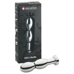 mystim O(h!)-thello - elektro, gömbös fém anál plug (ezüst)