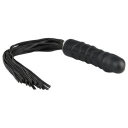 EasyToys Flogger - korbács és szilikon dildó egyben (fekete)