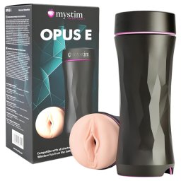 mystim Opus E Vagina - elektro művagina maszturbátor (natúr-fekete)