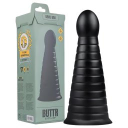 BUTTR Devil Dog - tapadókorongos dildó (fekete)