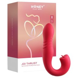 Honey Play Box Joi Thrust 2 - App-vezérelt lökő nyelves vibrátor (piros)