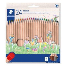 STAEDTLER Színes ceruza készlet, hatszögletű, STAEDTLER "Noris(R) natural 143N", 24 szín