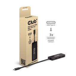 Club3D Hub MST USB-C 3xHDMI-re, Egyszeres: 8K30Hz, Háromszoros: 4K60Hz