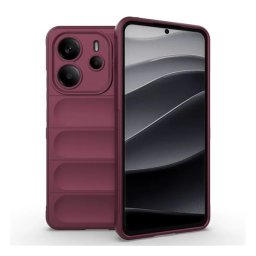 Szilikon telefonvédő (ütésállóság, kameravédő, 3D) BORDÓ Xiaomi Redmi Note 14 4G