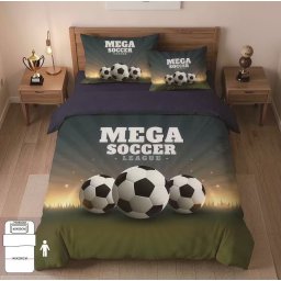 3 részes focis ágyneműhuzat garnitúra 140×200 cm - Mega Soccer mintával
