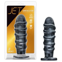 Blush Jet - XXL anál dildó (fekete)