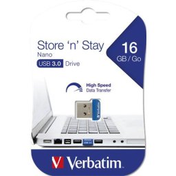 VERBATIM Pendrive, 16GB, USB 3.2, 80/25MB/s, VERBATIM "Nano"