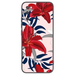 Fekete szilikon tok az alábbi mobiltelefonokra Samsung Galaxy S20 G980F - Red Lily