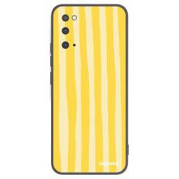 Fekete szilikon tok az alábbi mobiltelefonokra Samsung Galaxy S20 G980F - Lines lemon