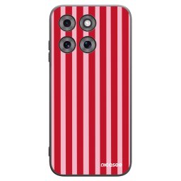 Fekete szilikon tok az alábbi mobiltelefonokra Motorola Moto G77 - Lines red
