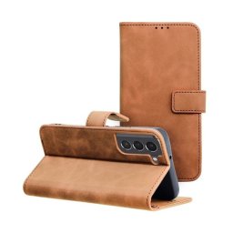 Tender Book Samsung Galaxy A33 5G flip/oldalra nyíló műbőr tok kártyatartó résszel, barna