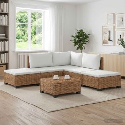 vidaXL 6 db Rattan Kerti Bútor Készlet Párnákkal GENDT Természetes