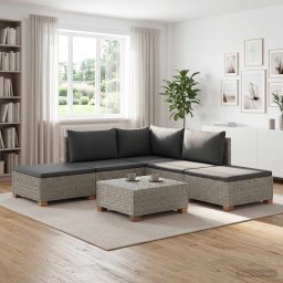 vidaXL 6 db Rattan Kerti Bútor Készlet Párnákkal GENDT Kubu Szürke