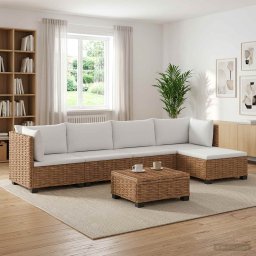 vidaXL 6 db Rattan Kerti Bútor Készlet Párnákkal GENDT Természetes