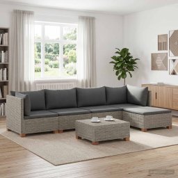 vidaXL 6 db Rattan Kerti Bútor Készlet Párnákkal GENDT Kubu Szürke