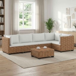 vidaXL 6 db Rattan Lounge Szett Párnákkal GENDT Természetes Rátta