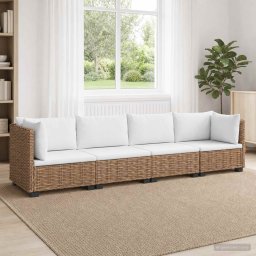 vidaXL 4 db Rattan társalgó szett párnákkal GENDT Természetes Rátta