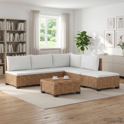 vidaXL 6 db Rattan Kerti Bútor Készlet Párnákkal GENDT Természetes