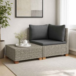 vidaXL 2 db Rattan Lounge Szett Párnákkal GENDT Természetes Rátta