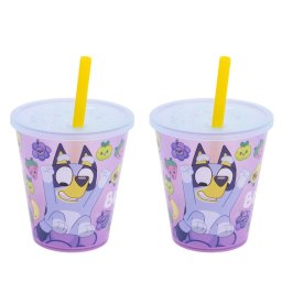 2 db Szívószálas Bluey pohár, műanyag 285 ml BPA Mentes