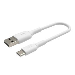 Belkin BOOST CHARGE USB-C/USB-A kábel, 15 cm, fehér