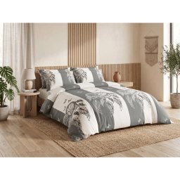 Polipamut ágynemű TIRSO POLY szürke-fehér gombos Ágyneműhuzat mérete: 2 db 70 x 90 cm | 200 x 220 cm