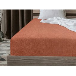 Frottír gumis lepedő EXCLUSIVE barna-narancs 180 x 200 cm