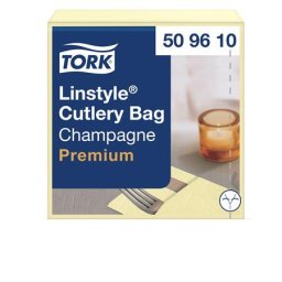 TORK Szervizszalvéta, iparilag komposztálható, 1 rétegű, 39x39 cm, Premium, TORK "LinStyle", pezsgő